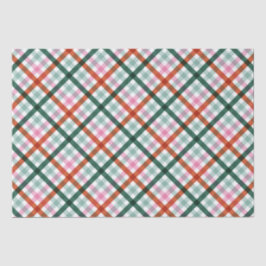 Seda Papel tisular del patrón Gingham de navidades