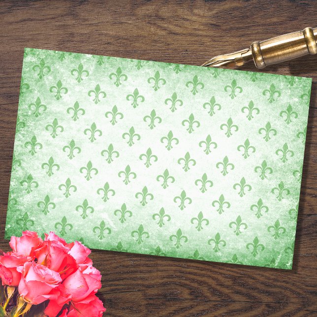 Seda Papel verde de deshielo de Fleur De Lis (Subido por el creador)