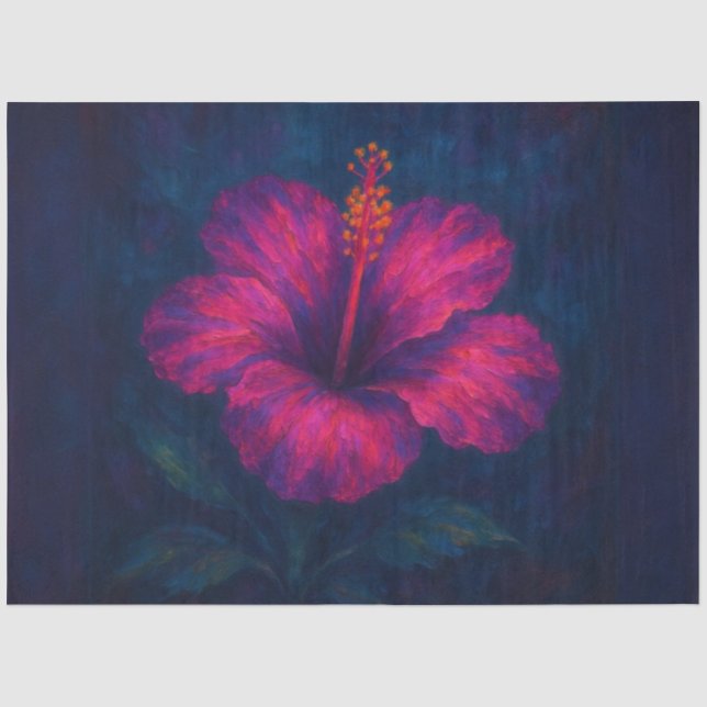 Seda Papel vibrante para la descomposición de Hibiscus  (Anverso)