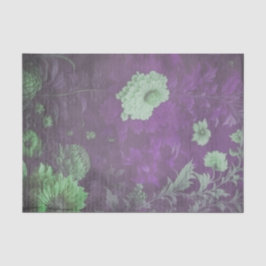 Seda Papel vintage morado y crema floral de cartón