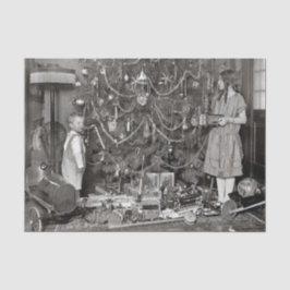 Seda Papel vintage para el té de Navidad NAVIDAD ÁRBOL 