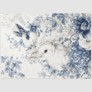 Seda Par de conejos de porcelana en papel tisú
