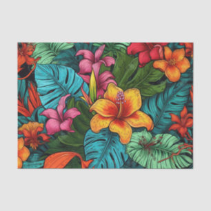 Seda Paraíso tropical Papel de descomposición de flores