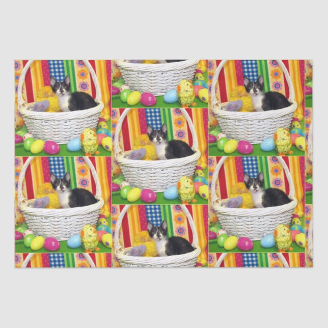 Seda Pascua de Foxi Moxi - Papel de té gato/gatito (Anverso)