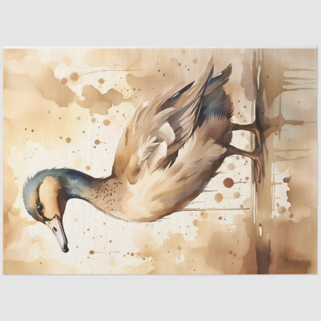 Seda Pato Sepia , Papel de tejidos para desconchado/art (Anverso)