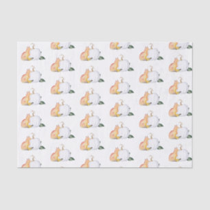 Seda Patrón de bosque de color de agua de papel de teji