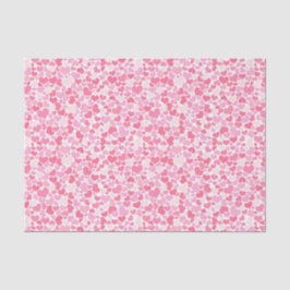 Seda Patrón de corazones rosados - Papel de tejidos de 