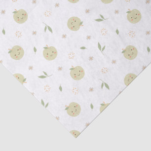 Seda Patrón de manzanas felices - Papel de tejidos