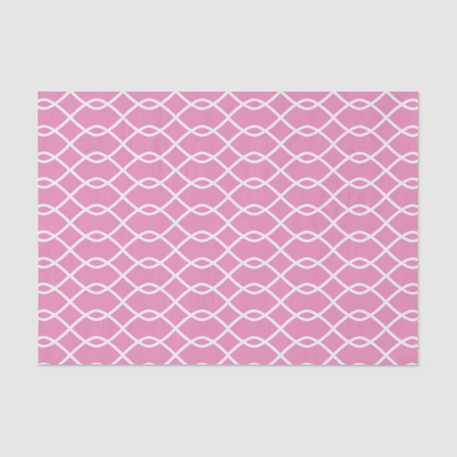 Seda Patrón de onda elegante - Rosa caliente - Papel de (Anverso)