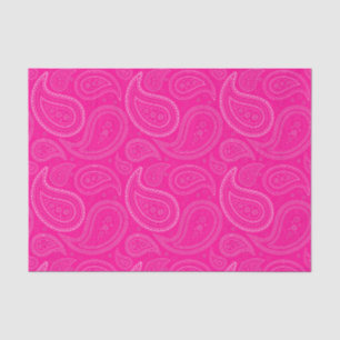 Seda Patrón de paisley blanco en papel de tejido rosado