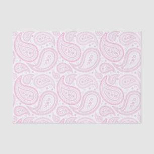 Seda Patrón de paisley rosado en papel de tejidos blanc