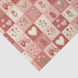 Seda Patrón de patchwork dulce dibujado a mano - Papel 