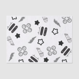 Seda Patrón de skateboard Papel de tejidos negro 10LB