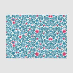 Seda patrón de tejido de papel tisú de color azul estil