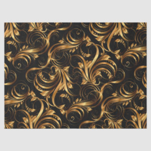 Seda Patrón dorado 2 Papel de tono