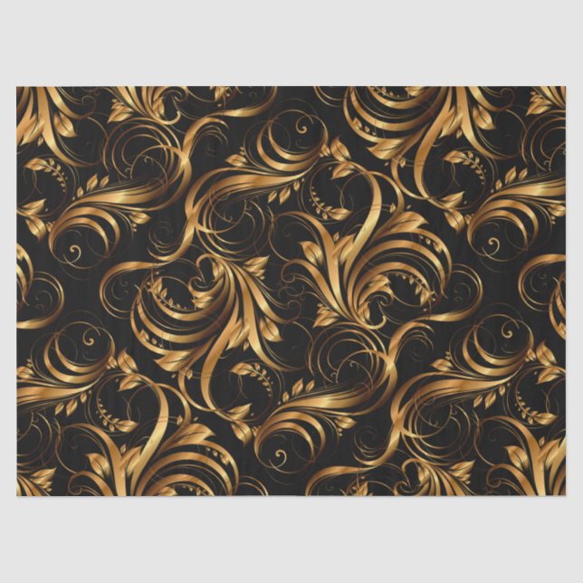 Seda Patrón dorado 2 Papel de tono (Anverso)