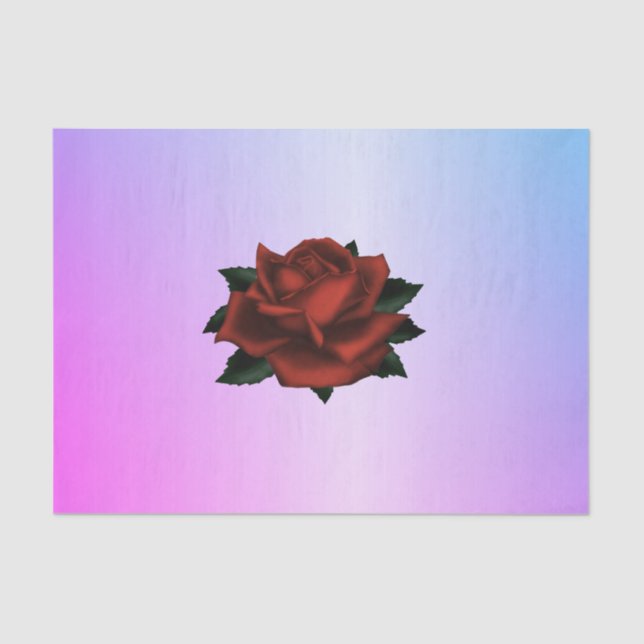 Seda Patrón floral simple en papel de tejido púrpura (Anverso)