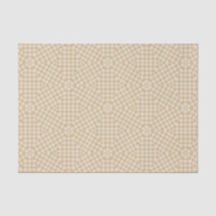 Seda Patrón moderno de Gingham - Papel de tejido Beige