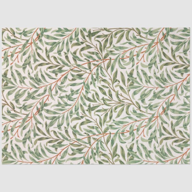 Seda Patrón Willow, Papel de tejidos William Morris (Anverso)