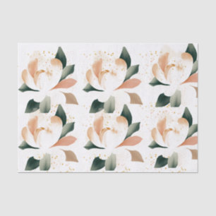 Seda Peachy Gold Peonies Específico papel de tejidos