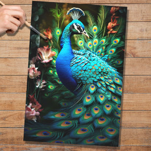 Seda Peacock en Tapiz 2 Papel de descomposición