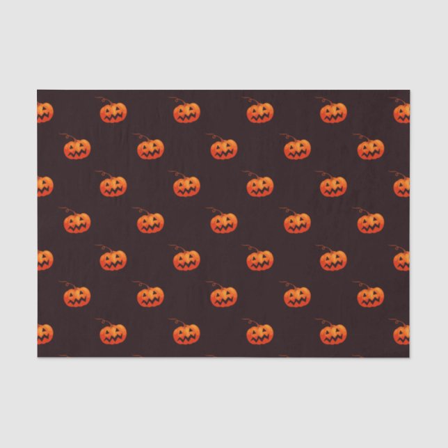 Seda Pequeño Jack O' Lanterns 10lb Papel de tejidos, bl (Anverso)