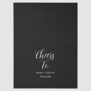 Seda Personalizado Papel de tejidos Boda negro con text