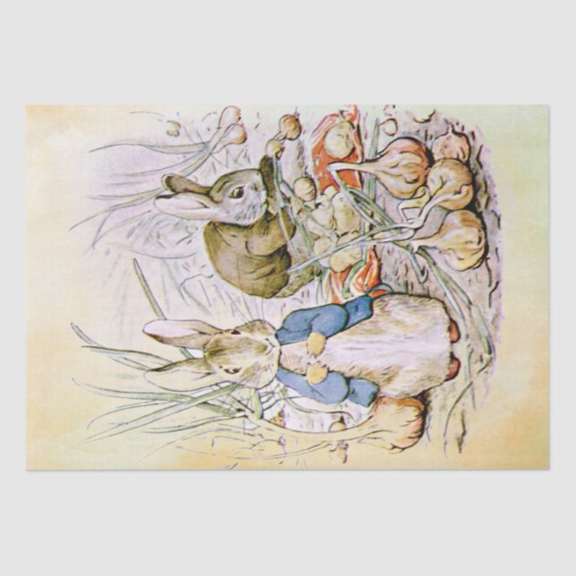 Seda Peter Rabbit (cebolla) Papel de tejidos (Anverso)