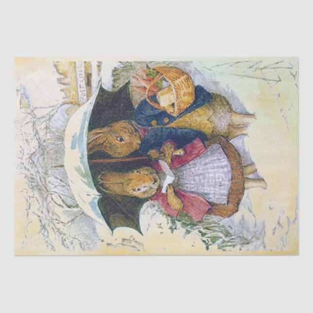 Seda Peter Rabbit (paraguas) Papel de tejidos (Anverso)