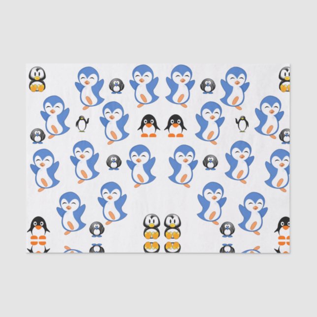 Seda Pingüinas de papel de tejido decorativo (Anverso)