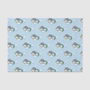 Seda Pingüino pequeño con papel de bola de nieve