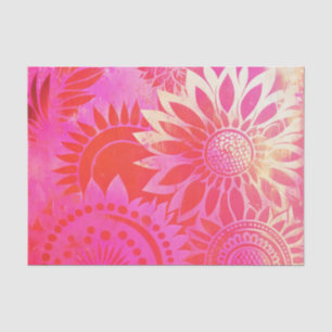 Seda PINK CALIENTE bello papel de descomposición floral