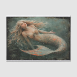 Seda Pintura de aceite de papel de tejado de sirena