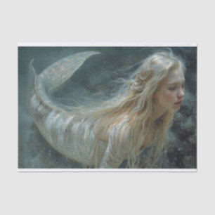 Seda Pintura de aceite de papel de tejado de sirena