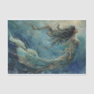 Seda Pintura de aceite de papel de tejado de sirena