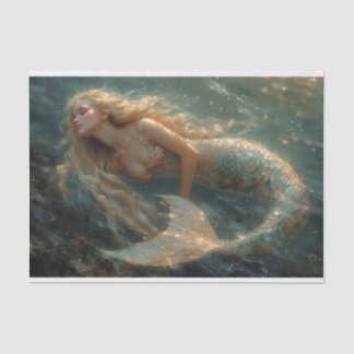 Seda Pintura de aceite de papel de tejado de sirena