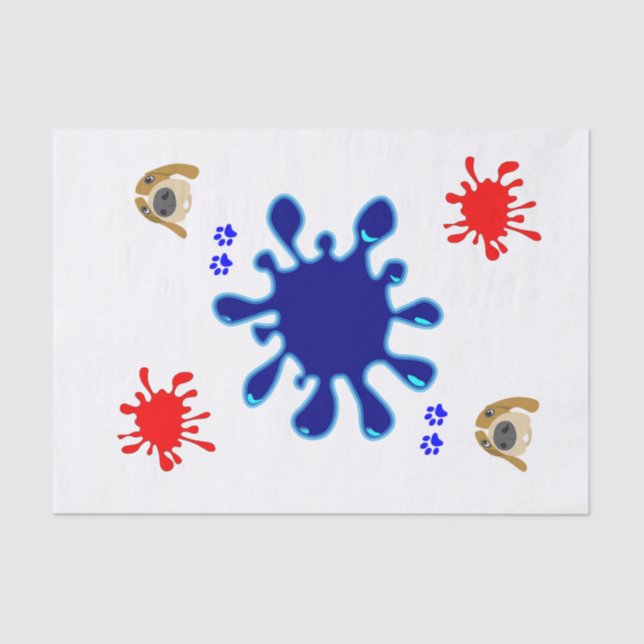 Seda Pintura de perro de papel de tejidos (Anverso)