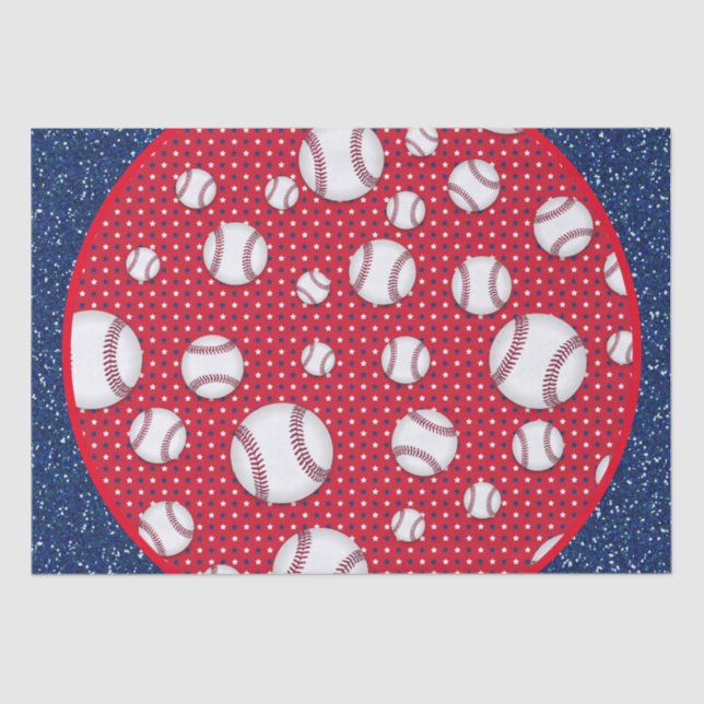 Seda Placa roja de papel de beisbol blanco y azul (Anverso)