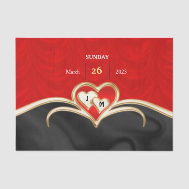 Seda Placas de papel boda (Anverso)