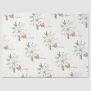 Seda Poinsettias blancas y papel de tejidos de los tono