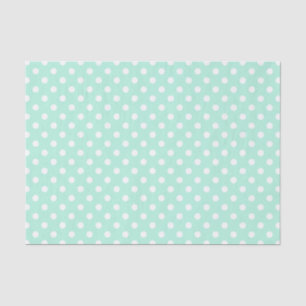 Seda polka verde menta y blanco pega papel de tejido