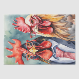 Seda Pollos de moda en papel teñido de página