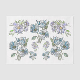 Seda Poppies y peonías - Papel de té de descomposición