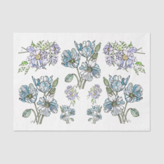 Seda Poppies y peonías - Papel de té de descomposición