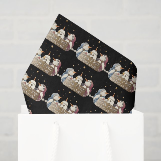 Seda Primera hoja de papel de Snowman (Bolsa de regalo)