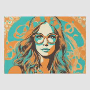 Seda Psicodélico: Papel retro hippie de los años 60