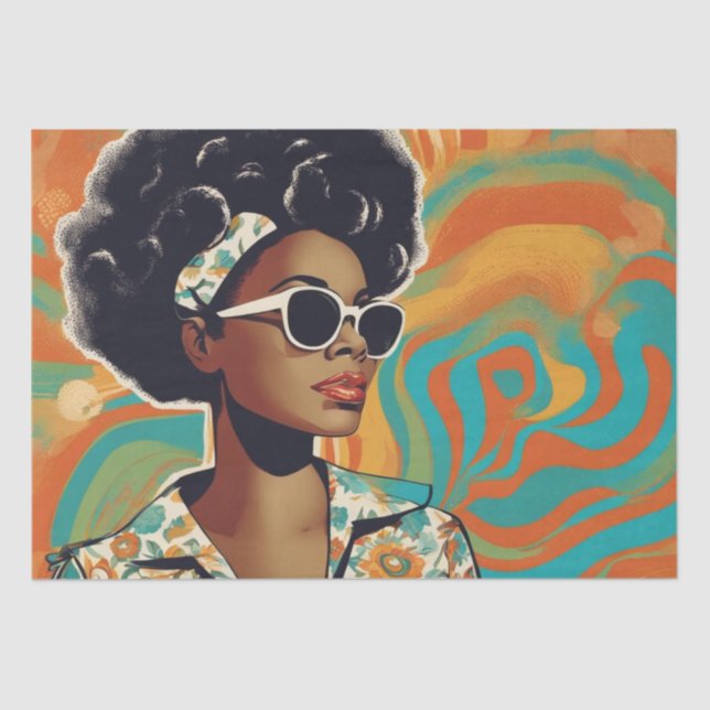 Seda Psicodélico: Papel retro hippie de los años 60 (Anverso)