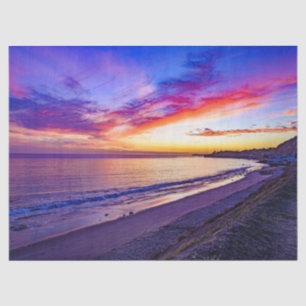 Seda puesta de sol en el papel higiénico de la playa