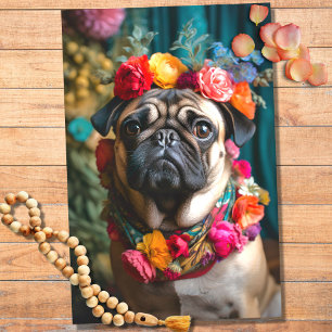 Seda Pug en Florencia 4 Papel de decoro