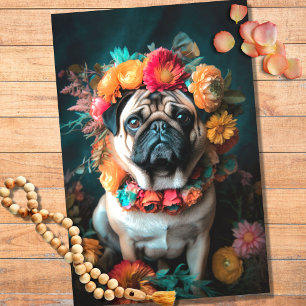 Seda Pug en florines de papel de 2 páginas